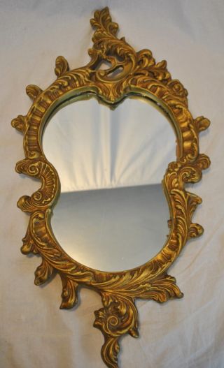 Antique Gilt Gold French Louis Ixv Style Mirror Carved Wood Gold Gesso photo