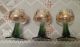 3 German Roemer Wine Glasses - Etched,  Gold Trim,  Green Ring Base - Altötting Stemware photo 1