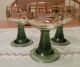 3 German Roemer Wine Glasses - Etched,  Gold Trim,  Green Ring Base - Altötting Stemware photo 2
