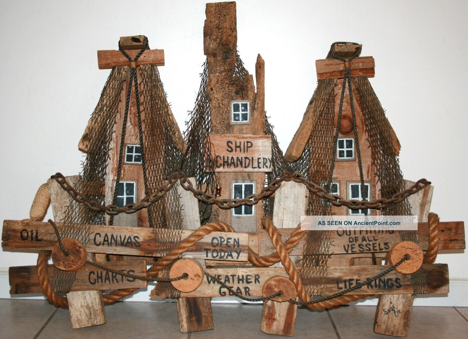 Vintage Nautical Loft ' 78 Ocean Cured Wood Ship Chandlery Marine Store Wall Hang Other photo