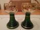 2 German Roemer Wine Glasses - Etched,  Gold Trim,  Green Ring Base - Altötting Stemware photo 1