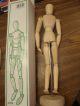 New Vintage Artists Model Articulated Mannequin Jointed Wood Sculpture In Box Carved Figures photo 1