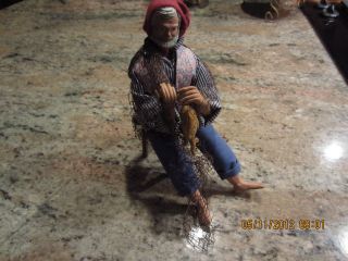 Antique French Fisherman. . . .  Made In France. . .  Clay photo