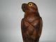 A 19th C Black Forest Owl Crop Hook Carved Figures photo 1