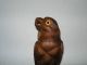 A 19th C Black Forest Owl Crop Hook Carved Figures photo 3