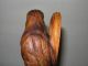 A 19th C Black Forest Owl Crop Hook Carved Figures photo 6
