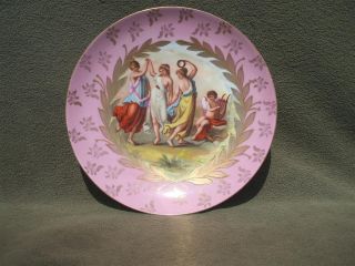 Antique Victoria Austria Decorative Muse Cherub Cameo Scene Porcelain Wall Plate photo