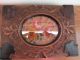Antique Decorative Carved Wood Jewelry Box With Floral Beads Tapestry Art Work Boxes photo 1