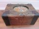 Antique Decorative Carved Wood Jewelry Box With Floral Beads Tapestry Art Work Boxes photo 3