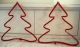 Vintage Wire Christmas Trees Red Patina Holiday Decoration Metalware photo 1