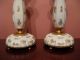 Circa 1940 ' S Cottage Style Hand Painted Porcelain Table / Dresser Lamps Lamps photo 2