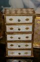 Largest Vintage Italian Florentine Gold Gilt White Wood Tole Chic Jewelry Box Boxes photo 4