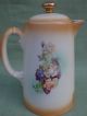 Antique 19th Century German Bavaria Coffee Tea Chocolate Pot Hand Painted Lilacs Teapots & Tea Sets photo 2