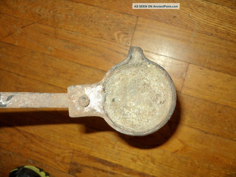 Old Antique Cast Iron Melt Melting Spoon Gold Mining Smelter Smelting Mines Metalware photo