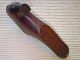 Large Wood Snuff Shoe,  Brass Square On Hinged Lid,  Brass Cleats On Heel And Toe Boxes photo 1