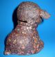 Antique Rusty Hubley Fido Cast Iron Dog Bank Carved Lava Rock Art Sculpture Cool Metalware photo 1