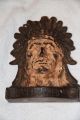 Antique Cr 1915 Cast Iron Chief Sitting Bull Bookend Native American Indian Rare Metalware photo 6