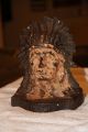 Antique Cr 1915 Cast Iron Chief Sitting Bull Bookend Native American Indian Rare Metalware photo 7