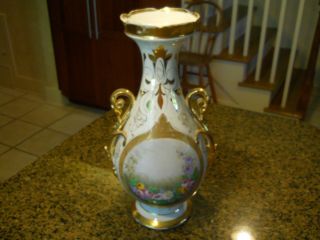 Antique Hand Painted Vase Urn Withyn Double Handles - Red Mark Of 78.  1:92??? photo
