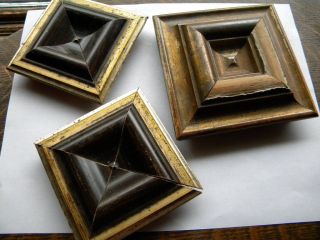 Three Antique Gilded And Grain Painted Wood Cornice ' S Molding Architectural photo