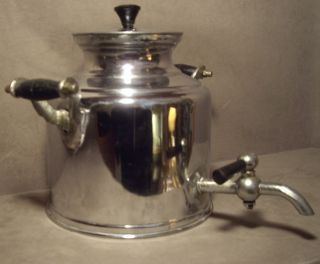 Old Indian Spigot Style Stainless Steel & Bakelite 2 Handle 7 Pint Tea Server. . photo