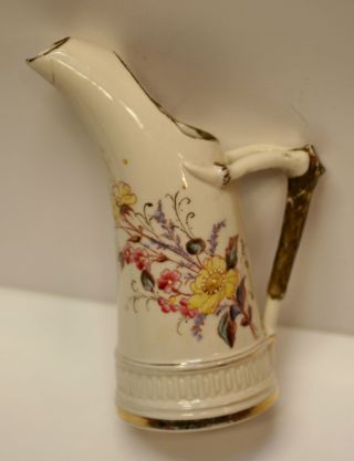 Antique Early 1900’s German Porcelain Hand Ptd Small Ewer photo
