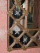 Venetian Murano Glass Wall Mirror W/ Amber Glass Flowers,  Art Deco Styling Mirrors photo 2