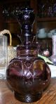 Vintage Victrylite Amethyst Crown Decanter With Stopper Oshkosh Wis Italy Large Decanters photo 1