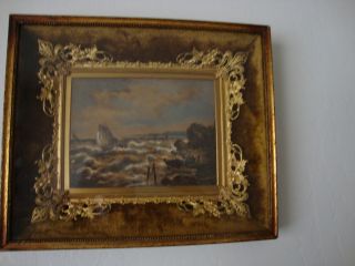Antique French Painting 19 Th Early 20 Th.  Bronze Frame Good For Kpm Plaque photo
