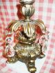 Pair Antique Bronze,  Brass?,  Candelabra,  Dolphins Base With Crystal Metalware photo 3