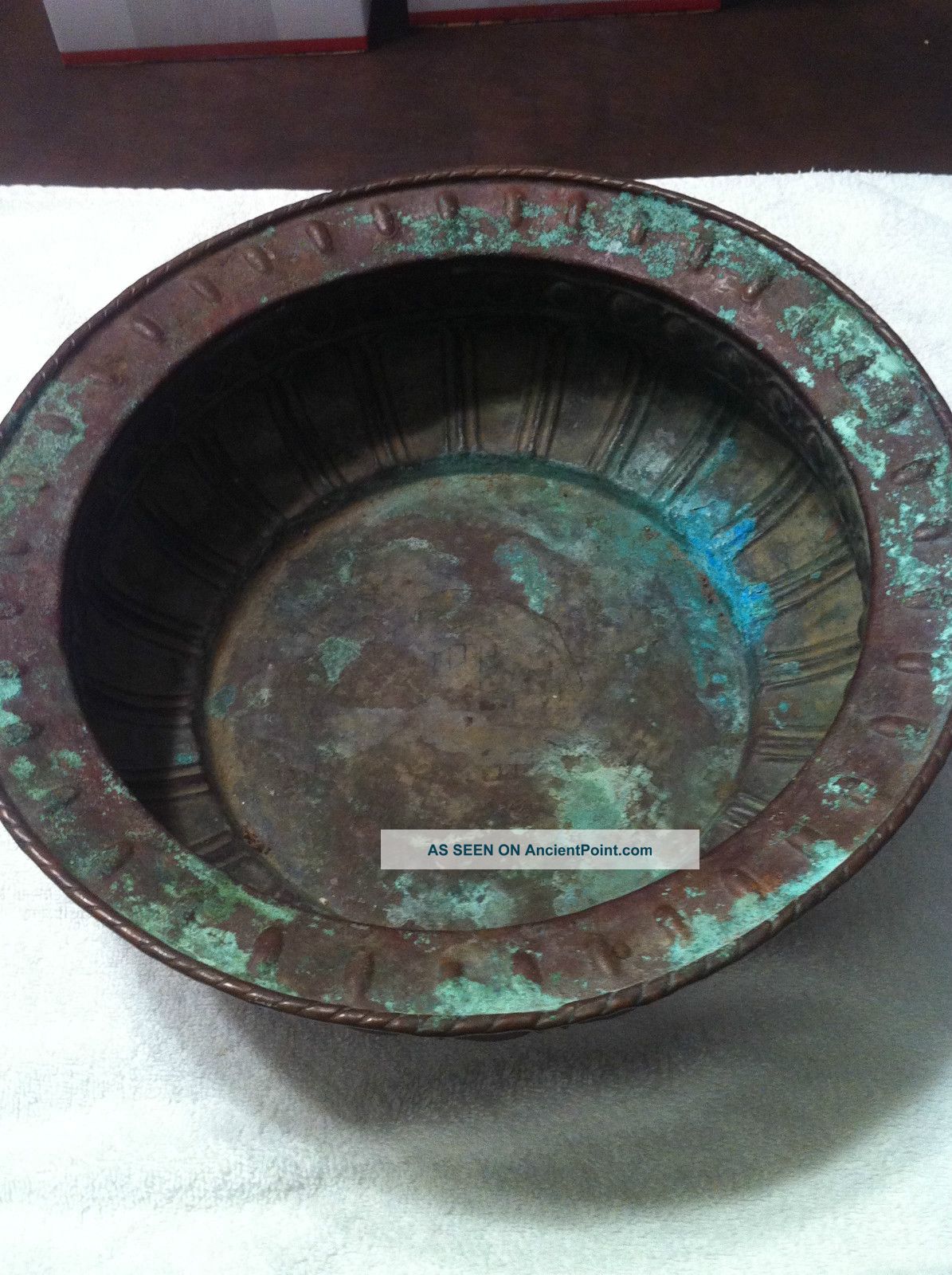 Vintage Antique Cooper Bowl Metalware photo