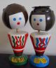 Hand Painted Soviet Era Russia,  Russian Wooden Dolls,  Four Dolls Carved Figures photo 1