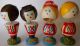 Hand Painted Soviet Era Russia,  Russian Wooden Dolls,  Four Dolls Carved Figures photo 2
