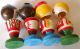 Hand Painted Soviet Era Russia,  Russian Wooden Dolls,  Four Dolls Carved Figures photo 4