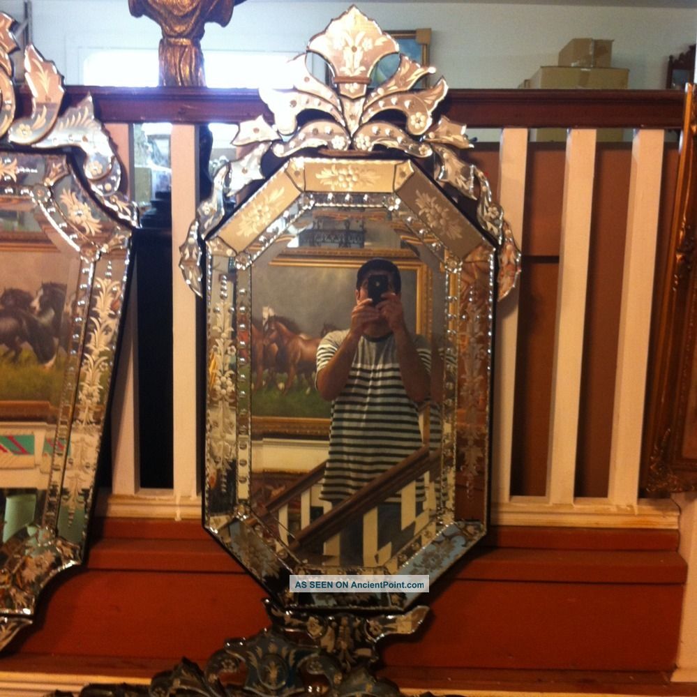 Large Venetian Beveled Etched Wall Mirror Mirrors photo