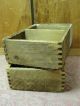 2 Matching Small Finger Jointed Wood Wooden Box Bin Drawers W/ Spool Handles Boxes photo 3