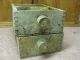 2 Matching Small Finger Jointed Wood Wooden Box Bin Drawers W/ Spool Handles Boxes photo 4