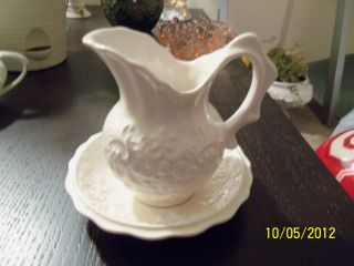 Vintage Enesco Ceramic Creamer With Saucer Made In Japan photo