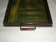 Antique Wood Serving Tray With Atkinson Fox Print Under Glass Trays photo 2