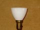 Vtg 50s 60s Brass Lamp With White Milk Glass Shade 22 