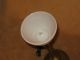 Vtg 50s 60s Brass Lamp With White Milk Glass Shade 22 