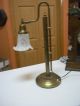 Antique Brass Lamp Table Lamp Arts And Craft Rewired Natural Patina Lamps photo 2