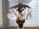 Rare Antique Neo Classic Crystal Cut Glass Prism Brass & Marble Cherubs Lamp Lamps photo 7