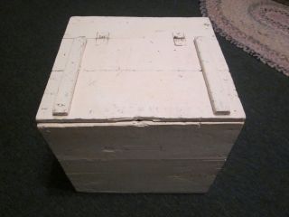 Antique Handmade Wooden Box For Quilt Squares photo