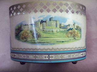 Vintage 1950s Baret Ware Decorative Tin Depicting 2 English Castles Desk Basket photo
