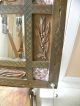 Antique Wood Mirror With Brass Hooks Mirrors photo 4