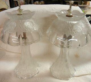 Gorgeous Pair Of Victorian? Lead Crystal Table Lamps photo