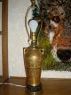 Antique Lamps Handmade In 1915 24kt Gold Foil Inlay Family Heirloom Lamps photo 3