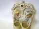 Antique Wall Mount Porcelain Lady & Gentelmen Match Holder Figurines photo 4