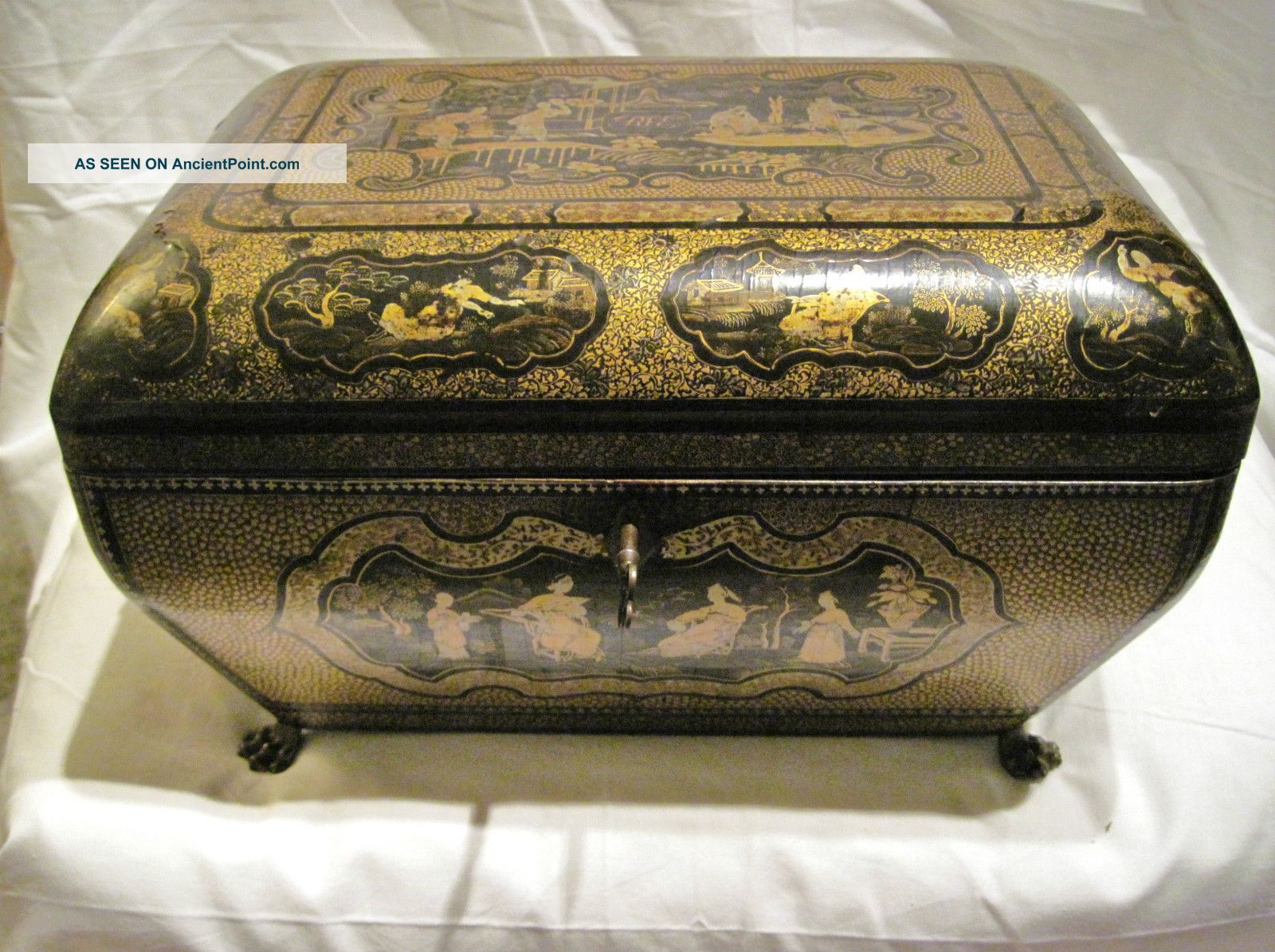 19th Century Chinoisserie Style English Tea Caddy | Circa 1870 Boxes photo